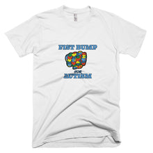 Load image into Gallery viewer, FIST BUMP FOR AUTISM (BLU) FITTED TEE-VARIOUS COLORS AVAILABLE