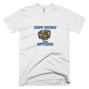 FIST BUMP FOR AUTISM (BLU) FITTED TEE-VARIOUS COLORS AVAILABLE