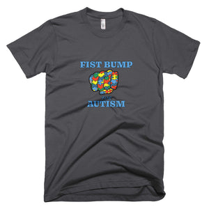 FIST BUMP FOR AUTISM (BLU) FITTED TEE-VARIOUS COLORS AVAILABLE