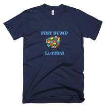 Load image into Gallery viewer, FIST BUMP FOR AUTISM (BLU) FITTED TEE-VARIOUS COLORS AVAILABLE