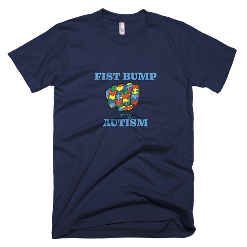 FIST BUMP FOR AUTISM (BLU) FITTED TEE-VARIOUS COLORS AVAILABLE