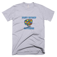 Load image into Gallery viewer, FIST BUMP FOR AUTISM (BLU) FITTED TEE-VARIOUS COLORS AVAILABLE