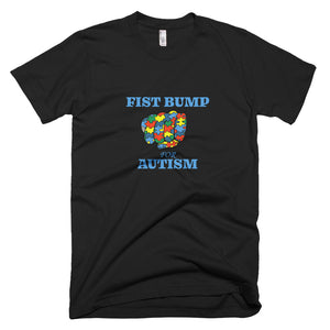 FIST BUMP FOR AUTISM (BLU) FITTED TEE-VARIOUS COLORS AVAILABLE