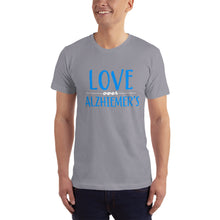 Load image into Gallery viewer, LOVE OVER ALZHEIMER&#39;S (BLU/W) FITTED TEE- VARIOUS COLORS AVAILABLE