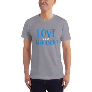 LOVE OVER ALZHEIMER'S (BLU/W) FITTED TEE- VARIOUS COLORS AVAILABLE