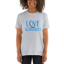 Load image into Gallery viewer, LOVE OVER ALZHEIMER&#39;S (BLU/BLK) CLASSIC TEE- VARIOUS COLORS AVAILABLE