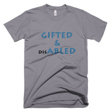 Load image into Gallery viewer, GIFTED &amp; ABLED (BLK/BLU) FITTED TEE - VARIOUS COLORS AVAILABLE