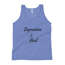 Load image into Gallery viewer, DEPRESSION IS REAL (BLK) TANK - VARIOUS COLORS AVAILABLE