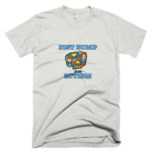 Load image into Gallery viewer, FIST BUMP FOR AUTISM (BLU) FITTED TEE-VARIOUS COLORS AVAILABLE