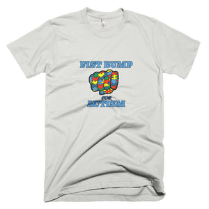 FIST BUMP FOR AUTISM (BLU) FITTED TEE-VARIOUS COLORS AVAILABLE