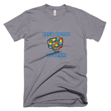 Load image into Gallery viewer, FIST BUMP FOR AUTISM (BLU) FITTED TEE-VARIOUS COLORS AVAILABLE