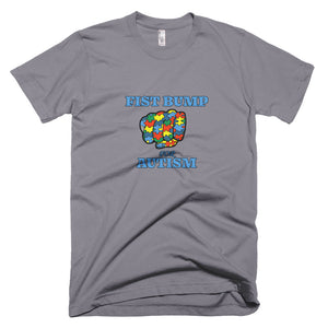 FIST BUMP FOR AUTISM (BLU) FITTED TEE-VARIOUS COLORS AVAILABLE