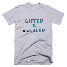 Load image into Gallery viewer, GIFTED &amp; ABLED (BLK/BLU) FITTED TEE - VARIOUS COLORS AVAILABLE