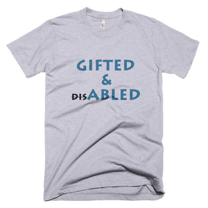 GIFTED & ABLED (BLK/BLU) FITTED TEE - VARIOUS COLORS AVAILABLE