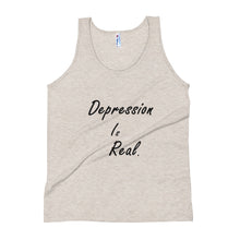 Load image into Gallery viewer, DEPRESSION IS REAL (BLK) TANK - VARIOUS COLORS AVAILABLE