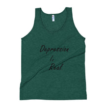 Load image into Gallery viewer, DEPRESSION IS REAL (BLK) TANK - VARIOUS COLORS AVAILABLE