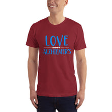 Load image into Gallery viewer, LOVE OVER ALZHEIMER&#39;S (BLU/W) FITTED TEE- VARIOUS COLORS AVAILABLE