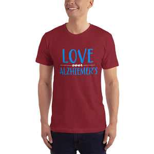 LOVE OVER ALZHEIMER'S (BLU/W) FITTED TEE- VARIOUS COLORS AVAILABLE