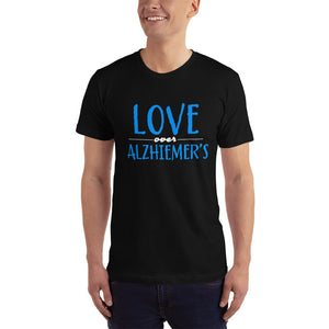 LOVE OVER ALZHEIMER'S (BLU/W) FITTED TEE- VARIOUS COLORS AVAILABLE